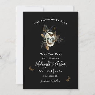 Skull bis zum Tod machen uns Save the Date Teil Einladung