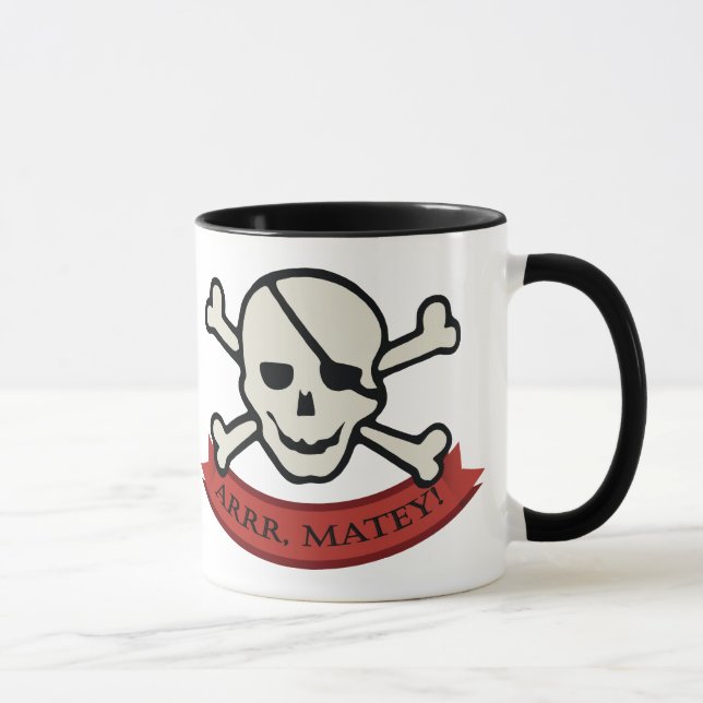 Skull - Black 11 oz Ringer Tasse (Rechts)