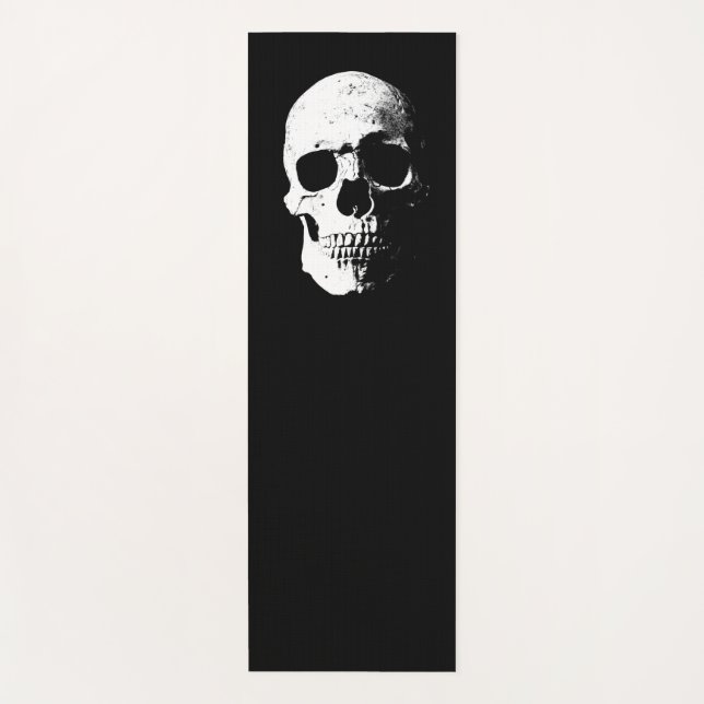 Skull Black and White Pop Art Fitness Template Yogamatte (Vorderseite)