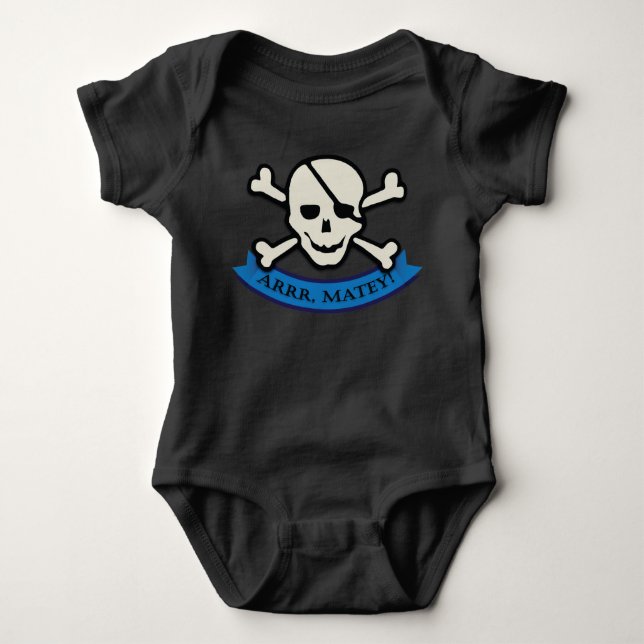 Skull - Black Baby Jersey Bodysuit Baby Strampler (Vorderseite)