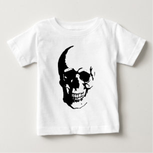 Skull - Black & White Metal Fantasy Art Baby T-shirt