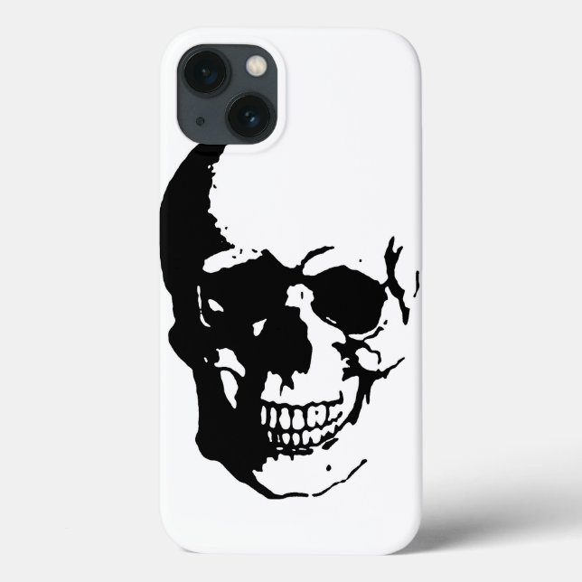 Skull - Black & White Metal Fantasy Art Case-Mate iPhone Hülle (Rückseite)