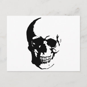 Skull - Black & White Metal Fantasy Art Postkarte