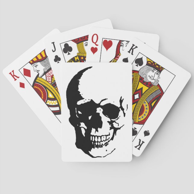 Skull - Black & White Metal Fantasy Art Spielkarten (Rückseite)