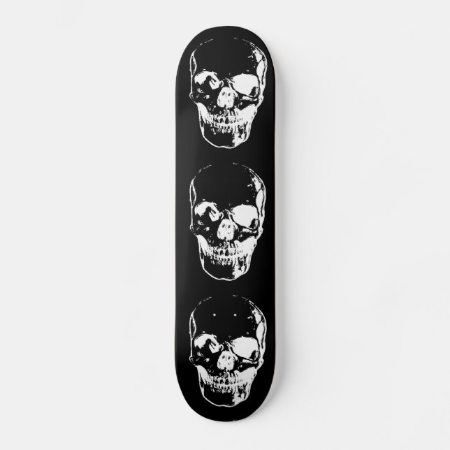 Skull - Black & White Skateboard (Vorderseite)