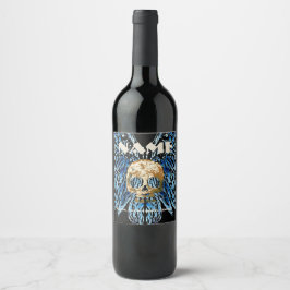 Skull Blue, Custom Winery Labels Weinetikett