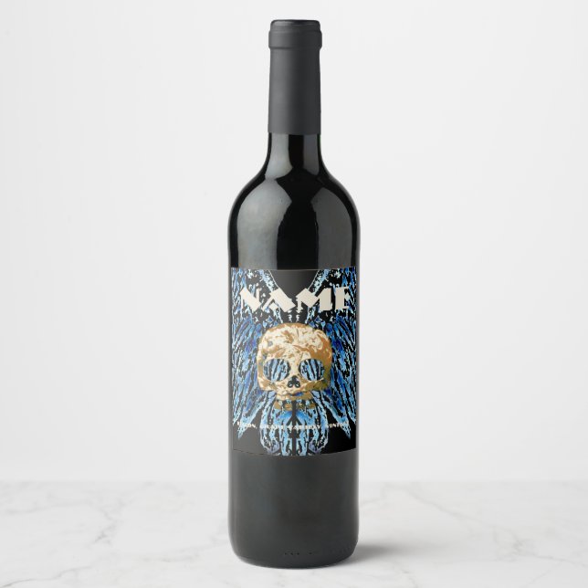 Skull Blue, Custom Winery Labels Weinetikett (Vorderseite)