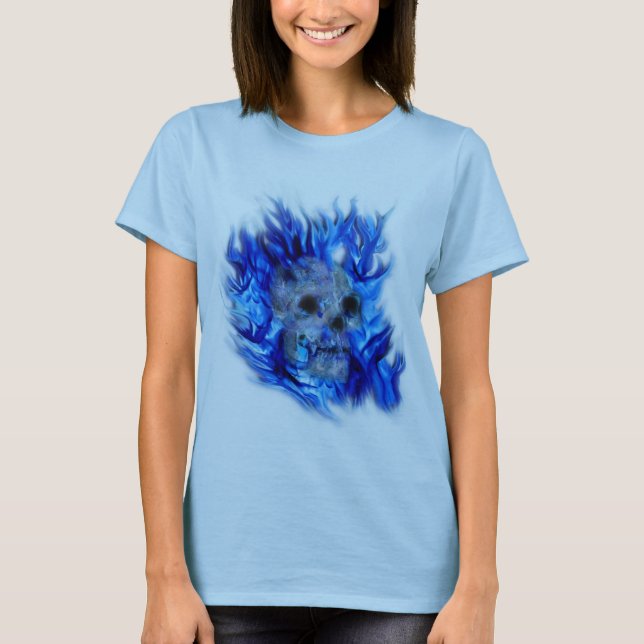 SKULL & BLUE FLAMES Aaryn Steele Art Top (Vorderseite)