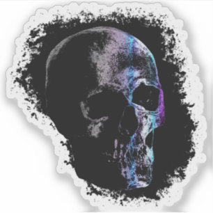 SKULL Blue Lila Aufkleber