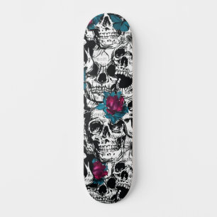 Skull Blume Gothic Digital Muster Skateboard