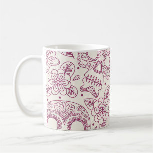 Skull Blume: Mexikanischer Tag Nahtlos. Kaffeetasse