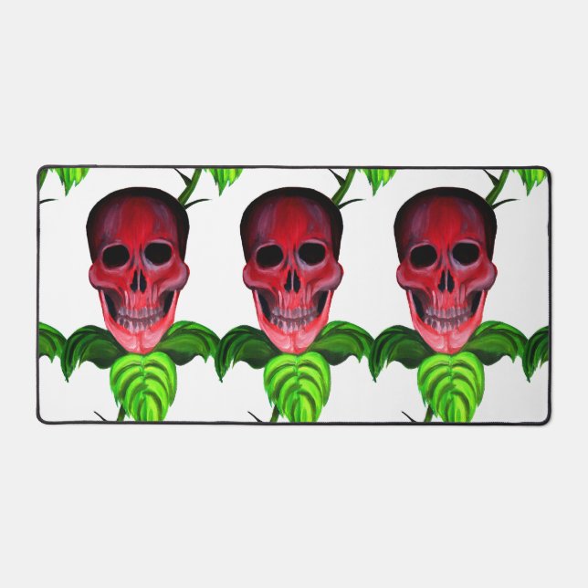 Skull Blume Science Fiction Thema Creepy Design Schreibtischunterlage (Vorderseite)