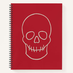 Skull - Blut rot und Knochen weiß Notizbuch