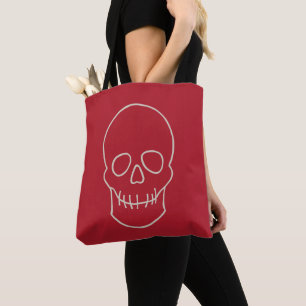 Skull - Blut rot und Knochen weiß Tasche