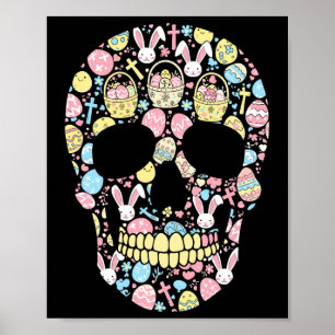 Skull Bunny Ostereier Osterfeiertag Frauen Männer  Poster