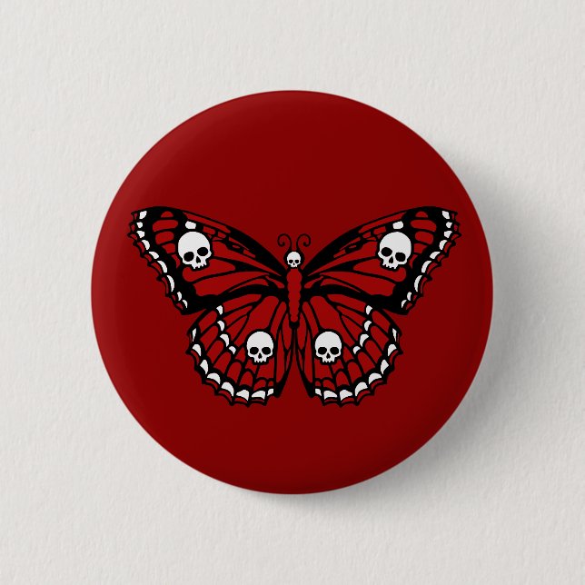 Skull Butterfly Button (Vorderseite)