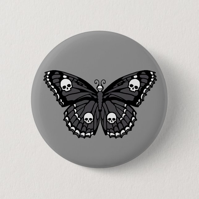 Skull Butterfly Button (Vorderseite)