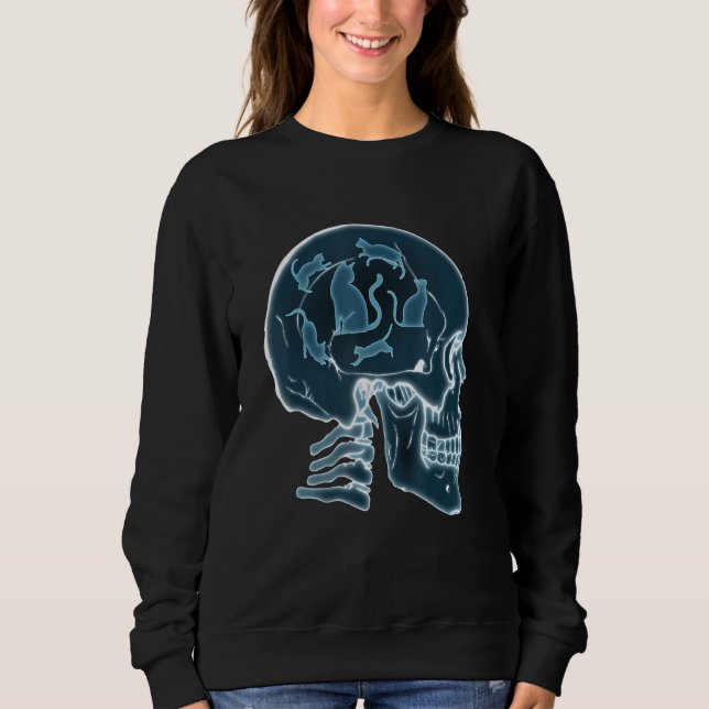 Skull Cats Kitten Pet Owners   Men Girls Women Sweatshirt (Vorderseite)