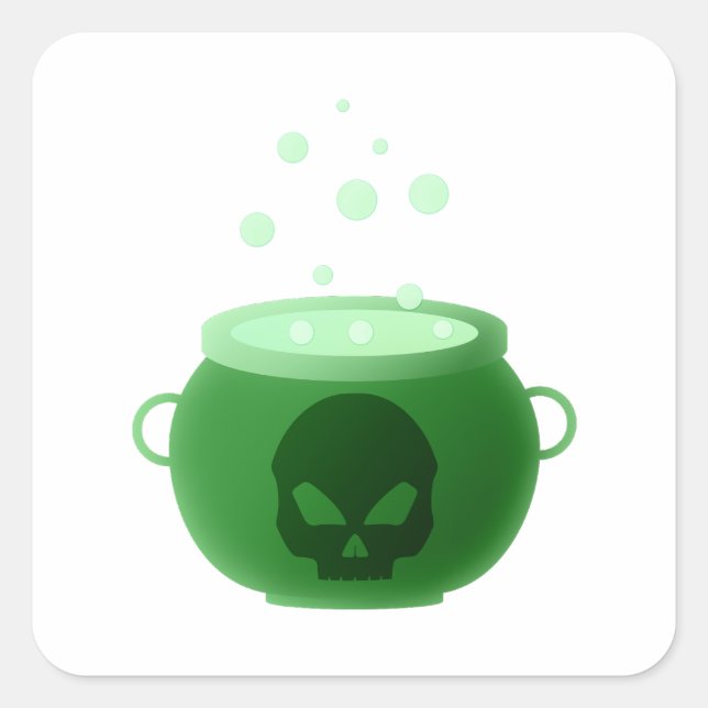 Skull Cauldron Quadratischer Aufkleber (Vorderseite)