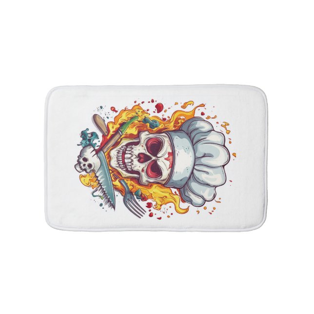 Skull Chef Kitchen Master Badematte (Vorderseite)