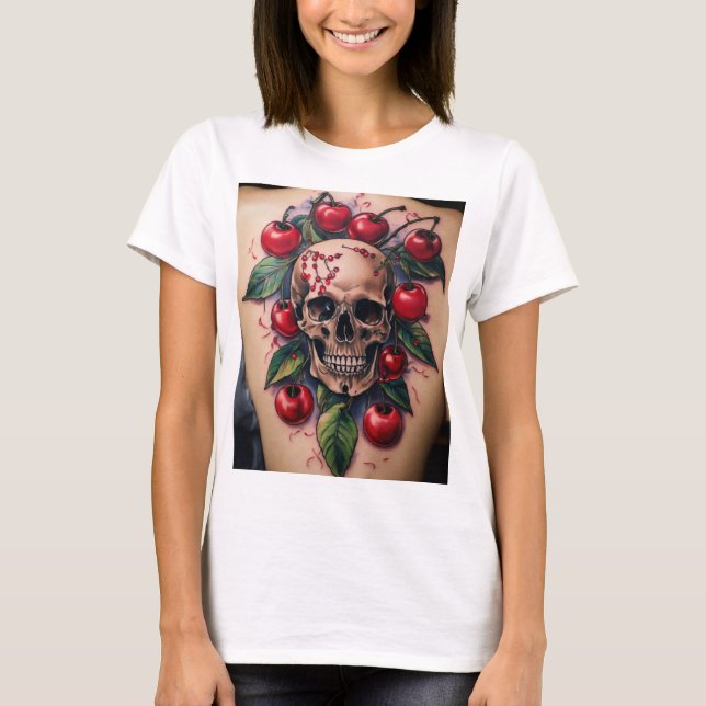 Skull Cherries Tattoo: Eine fette Mischung aus Sch T-Shirt (Vorderseite)