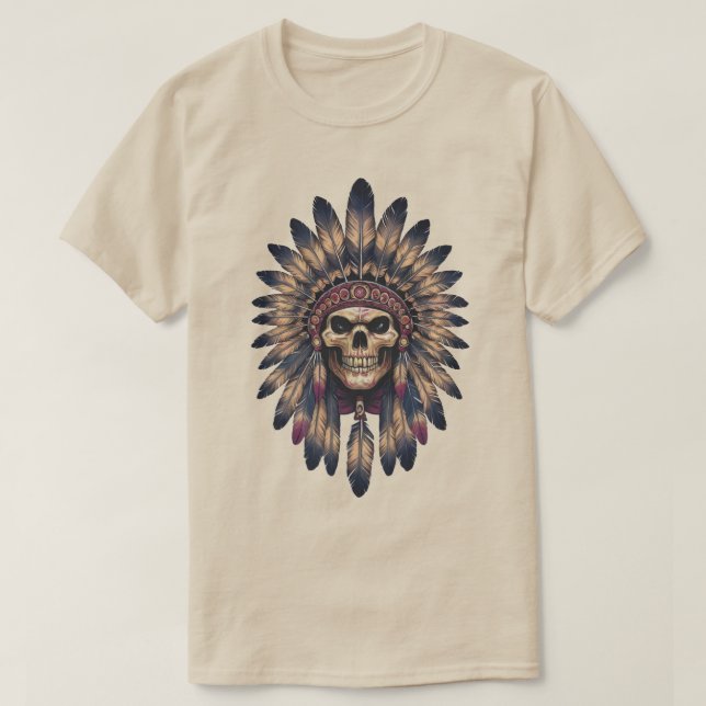 Skull Chief Native American  T-Shirt (Design vorne)