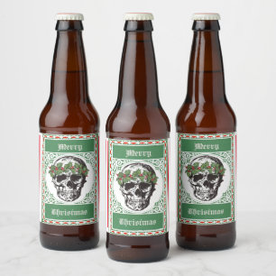 Skull Christmas Bierflaschenetikett