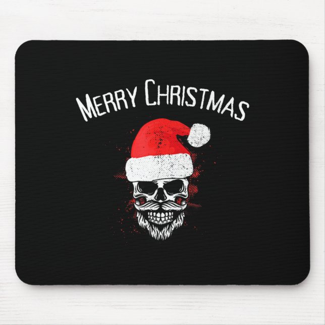 Skull Christmas Santa - Creepy Christmas  Mousepad (Vorne)
