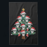 Skull Christmas Tree Pajama Cool Skeleton Santa Geschirrtuch<br><div class="desc">Skull Christmas Tree Pajama Cool Skelett Weihnachtsmannmütze Xmas</div>