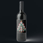 Skull Christmas Tree Pajama Cool Skeleton Santa Weinetikett<br><div class="desc">Skull Christmas Tree Pajama Cool Skelett Weihnachtsmannmütze Xmas</div>