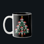 Skull Christmas Tree Pajama Cool Skeleton Santa Zweifarbige Tasse<br><div class="desc">Skull Christmas Tree Pajama Cool Skelett Weihnachtsmannmütze Xmas</div>