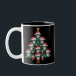 Skull Christmas Tree Pajama Cool Skeleton Santa Zweifarbige Tasse<br><div class="desc">Skull Christmas Tree Pajama Cool Skelett Weihnachtsmannmütze Xmas</div>