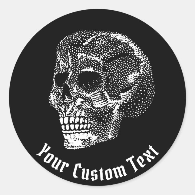 Skull Classic Round Sticker (Vorderseite)