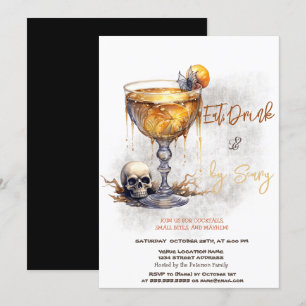 Skull Cocktail Beängstigende Kostüme & Cocktail Ha Einladung