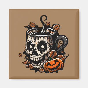 Skull Coffee Tasse Halloween Magnet