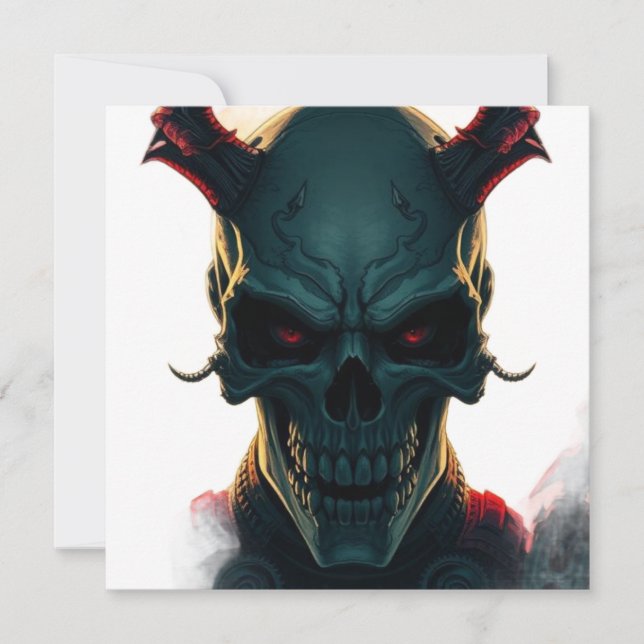 Skull Comic Style Illustration Fantasy Art Card (Vorderseite)