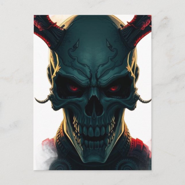 Skull Comic Style Illustration Fantasy Art Postkarte (Vorderseite)