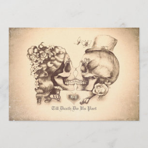Skull Couple Day of the Dead Engagement Party Einladung