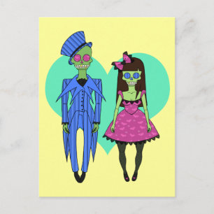 Skull Couple Postkarte