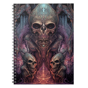 Skull Creepy Surreal Horror Art Notizblock