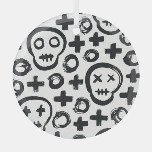 Skull Cross Circle: Nahtlose Dekoration. Ornament Aus Glas