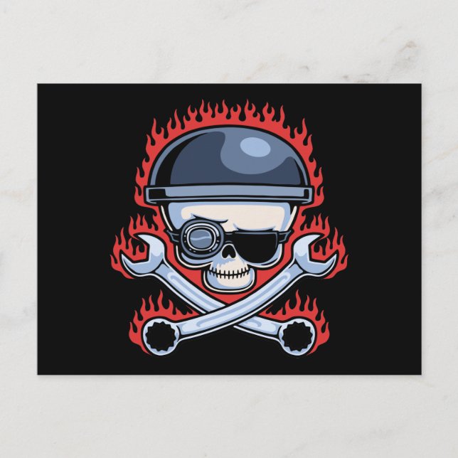 Skull & Cross Wrences Postkarte (Vorderseite)