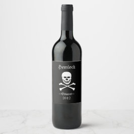 Skull Crossbone Hemlock Anwesen Funny Zuhause Wine Weinetikett