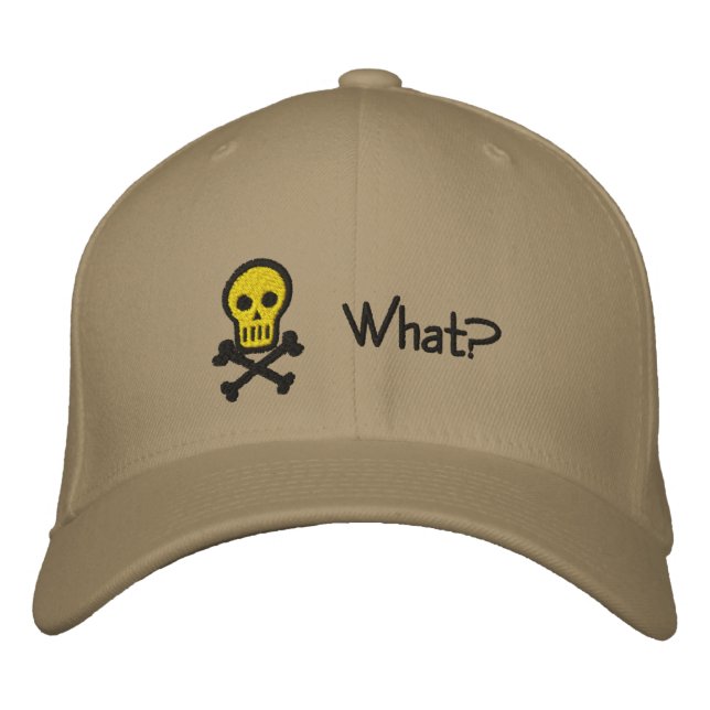 Skull & Crossbones Anpassbare Stickmütze Bestickte Kappe (Vorderseite)