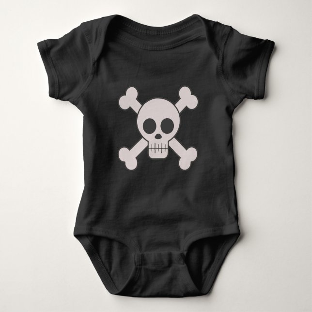 Skull & Crossbones Baby Anzug Baby Bodysuit Strampler (Vorderseite)