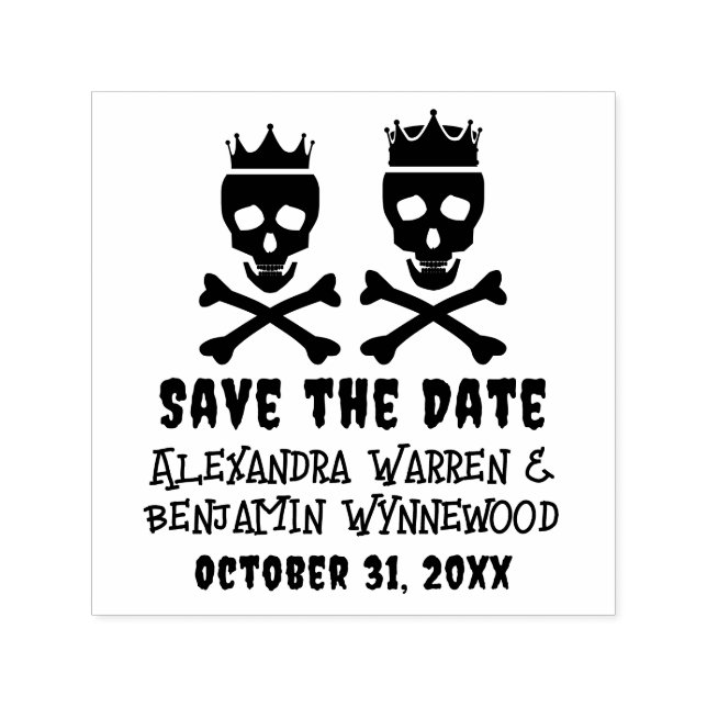 Skull & Crossbones Crownple Save the Date Permastempel (Design)