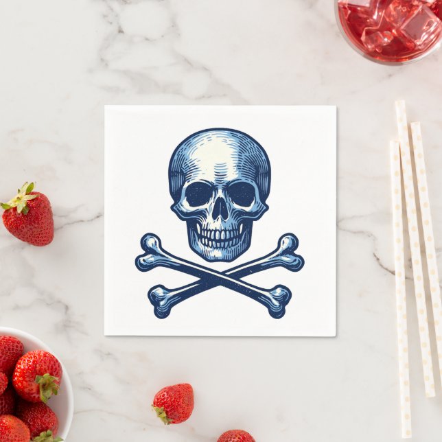 Skull & Crossbones Nautikpapier Napkins Serviette (Beispiel)