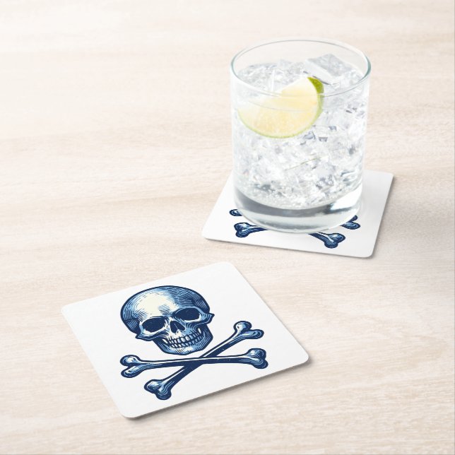 Skull & Crossbones Nautischer Untersetzer (Vor Ort)