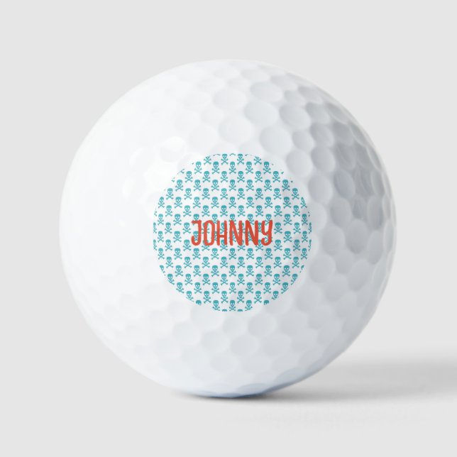 Skull Crossbones Pirate NAME Sport Bunter Spaß Golfball (Vorderseite)