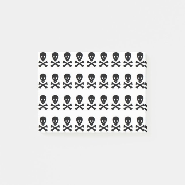SKULL & CROSSBONES POST-IT KLEBEZETTEL (Vorderseite)